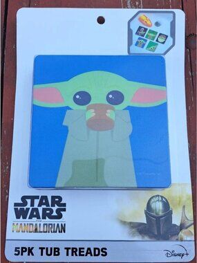 Disney Star Wars Mandalorian Baby Yoda 5 Pk Set Anti Slip Tub Treads Child Grogu